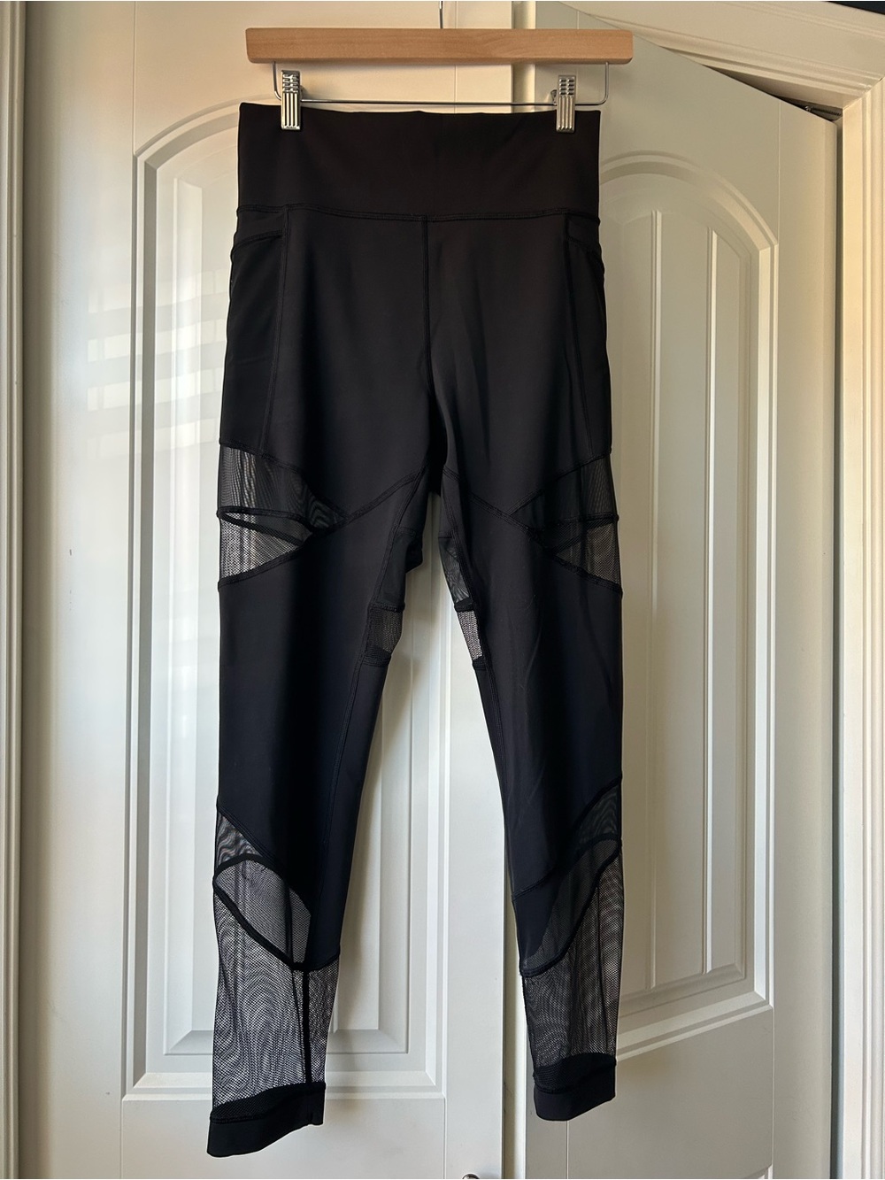 Lululemon High-Waist Black Mesh Inset Leggings